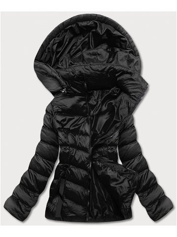 Černá dámská bunda s kapucí pro přechodné období 5M786-392 odcienie czerni XL 42