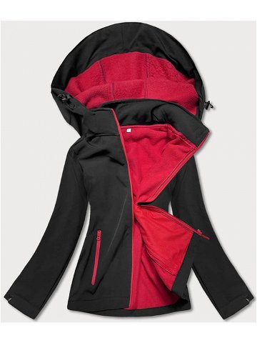 Černo-červená dámská bunda s polarem HH017-1-5 odcienie czerni XL 42