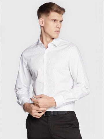 Calvin Klein Košile Twill Print K10K110937 Bílá Fitted Fit