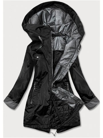 Černá dámská bunda s ozdobnými manžetami BR8079-1 odcienie czerni 52