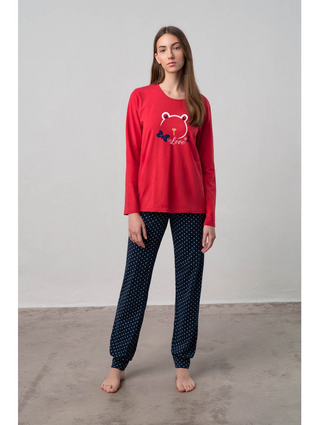 Vamp – Pohodlné dámské pyžamo 70025 – Vamp red XL