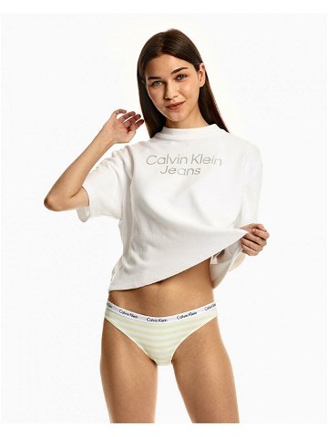 Dámské kalhotky D1618E 5XE bílá žlutá – Calvin Klein žlutá-bílá L