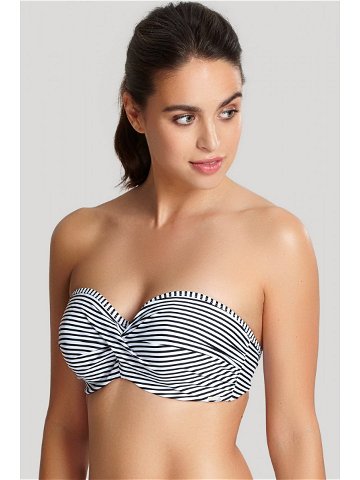 Vrchní díl plavek Swimwear Anya Stripe Bandeau Bikini black white SW0893 65DD
