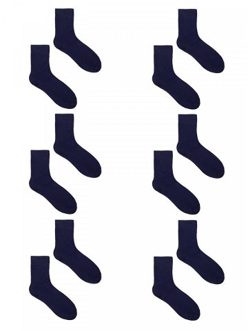 Yoclub Pánské hladké ponožky v námořnické modré barvě 6 balení SKA-0055F-1900 Navy Blue 39-42
