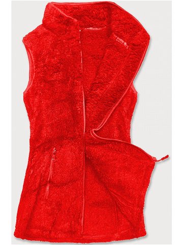 Červená dámská plyšová vesta HH005-5 odcienie czerwieni S 36
