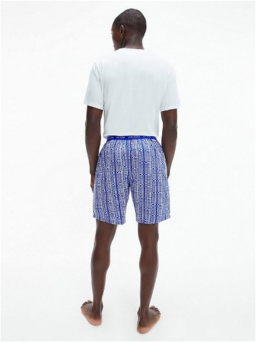 Pánské krátké pyžamo 000NM2128E – W17 – Modrá – Calvin Klein bílo-modrá L
