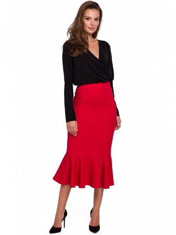 K025 Volánová tužková sukně – červená EU XXL
