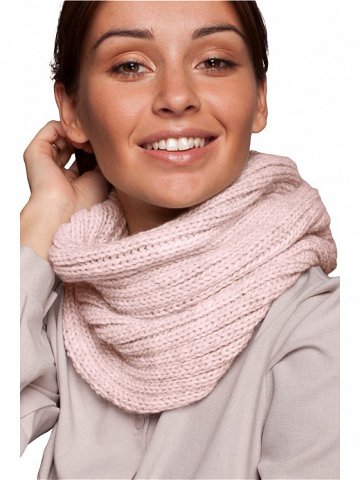 BK062 Žebrovaný pletený šál – růžový EU UNI