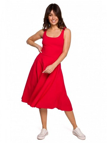 B218 Přiléhavé šaty bez rukávů – červené EU XXL