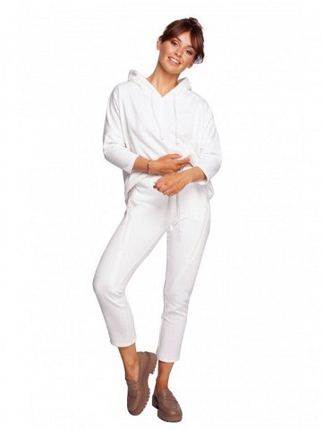 B240 Úzké pletené kalhoty s ozdobnými zipy – ecru EU XXL