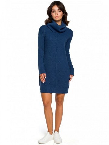 Dámské svetrové šaty BK010 tm modrá – Bewear UNI tm Modrá
