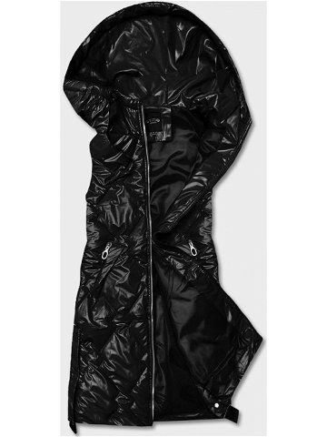 Černá dámská vesta s kapucí 6028 odcienie czerni XL 42