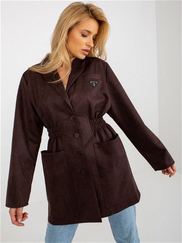 Dámský kabát LK PL 509128 19 tmavě hnědá – FPrice jedna velikost