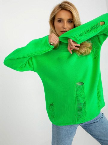 Dámský svetr BA SW 8043 03 fluo zelená – FPrice jedna velikost