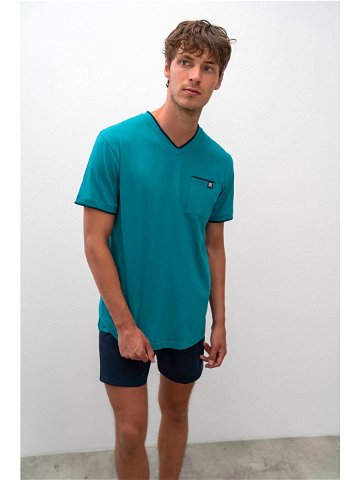 Vamp – Pohodlné dvoudílné pánské pyžamo 16655 – Vamp blue harbor M