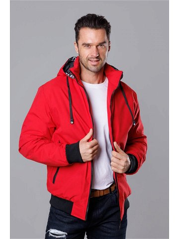 Červená pánská sportovní bunda s kapucí 5M3111-270 odcienie czerwieni L
