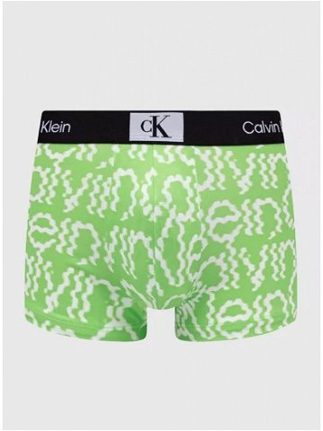 Pánské boxerky NB3406A AC9 bílá zelená – Calvin Klein bílo-zelená L