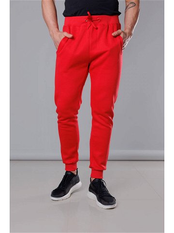 Červené pánské teplákové kalhoty 68XW01-18 odcienie czerwieni XXL