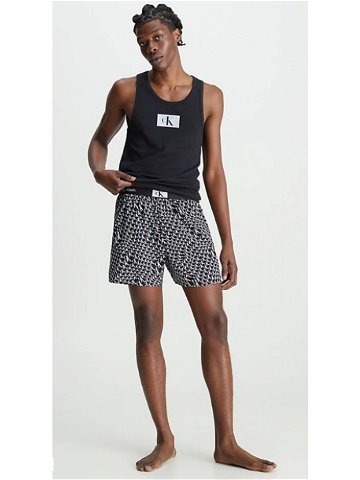 Pánské pyžamo NM2391E DRP černá bílá – Calvin Klein černá bílá XL