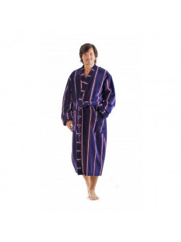 OXFORD 1212 proužek – pánské bavlněné kimono XXL dlouhý župan kimono modrý proužek 5003