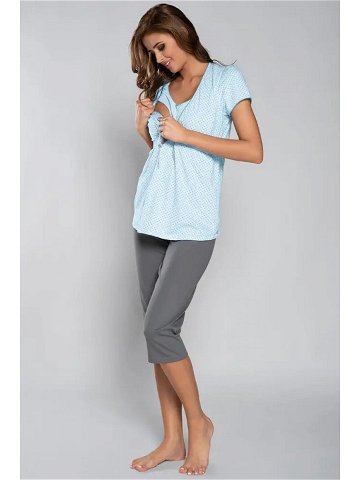 Dámské těhotenské a kojící pyžamo Felicita modro-šedá – Italian Fashion modro-šedá L