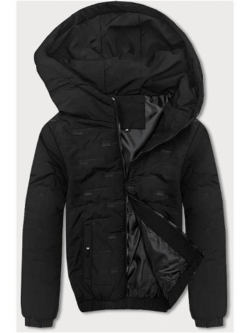 Černá pánská bunda s refiéfním vzorem 5M3116-392 odcienie czerni XL