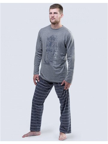Pánské dlouhé pyžamo 79039 – Gino šedá L