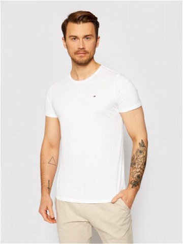 Tommy Jeans T-Shirt Jaspe Bílá Slim Fit