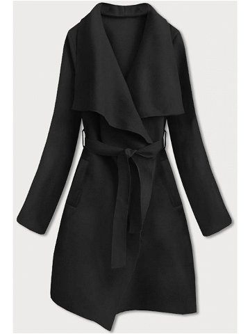 Černý dámský minimalistický kabát 747ART odcienie czerni ONE SIZE