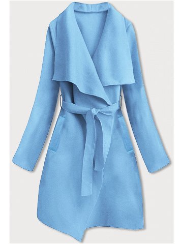 Blankytný minimalistický dámský kabát 747ART odcienie niebieskiego ONE SIZE