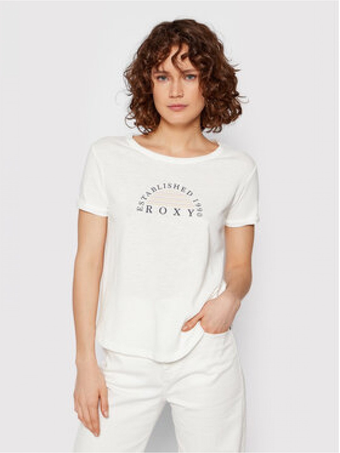 Roxy T-Shirt Oceanaholic ERJZT05354 Bílá Relaxed Fit