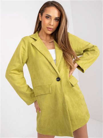 Dámský kabát 15286 hořčicový – FPrice světle zelená XL