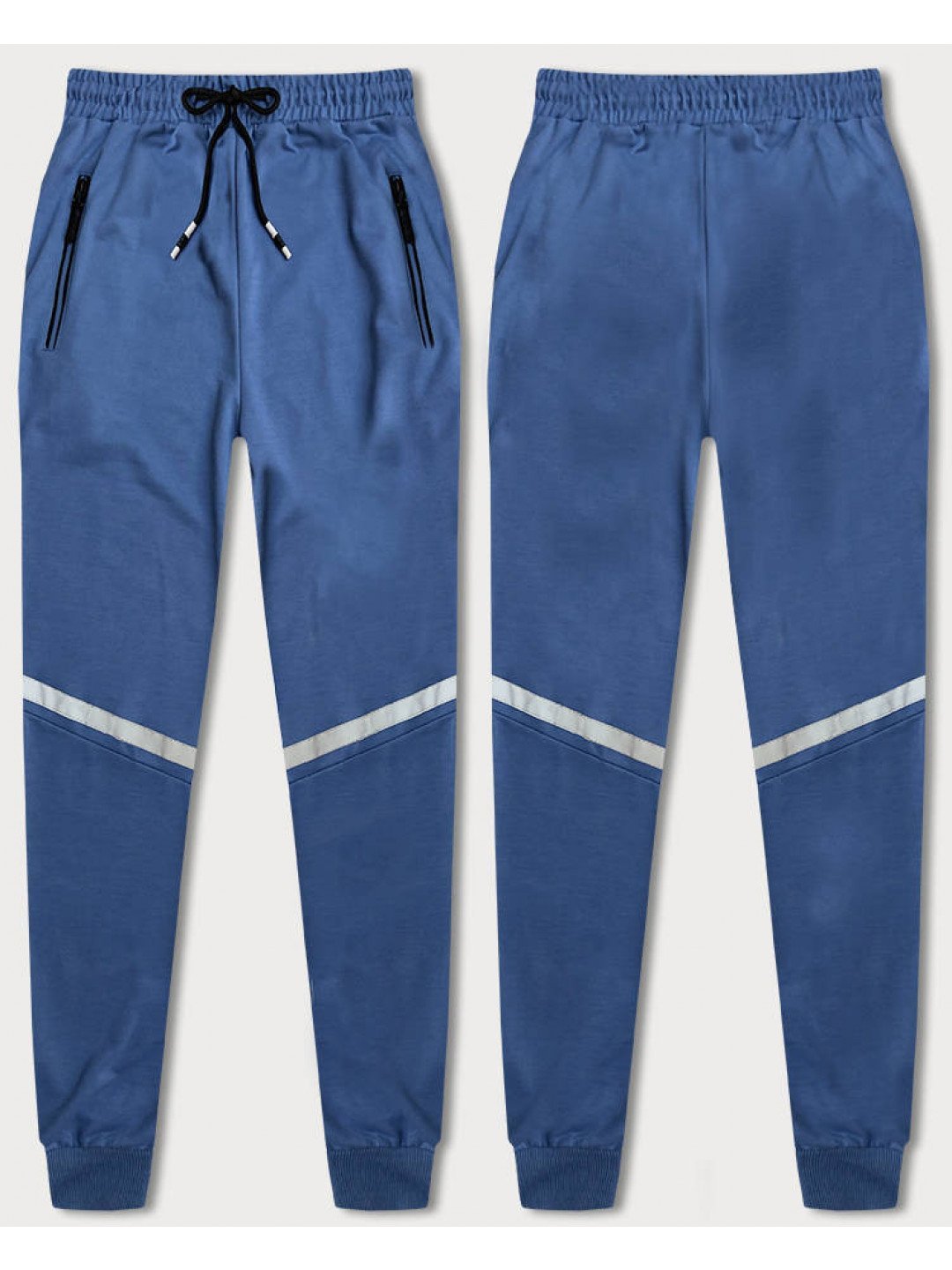 Světle modré pánské teplákové kalhoty s reflexními prvky 8K189-17 odcienie niebieskiego XXL