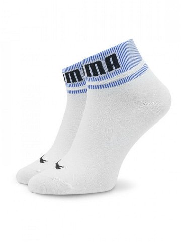 Puma Sada 2 párů vysokých ponožek unisex Unisex New Heritage Quarter 2P 938021 Bílá