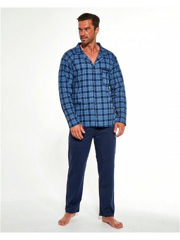 Pánské rozepínací pyžamo Cornette 114 48 654304 3XL-5XL tmavě modrá 4XL