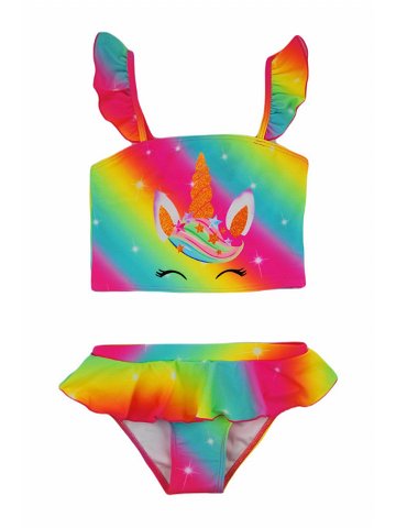 Dvoudílné dívčí plavky – duhové KD004 barevné 92-98