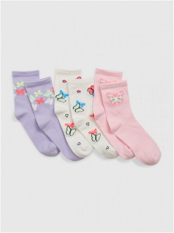 GAP Ponožky 3 páry dětské Fialová
