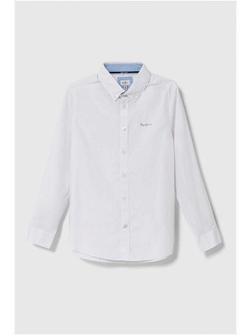 Dětská bavlněná košile Pepe Jeans bílá barva