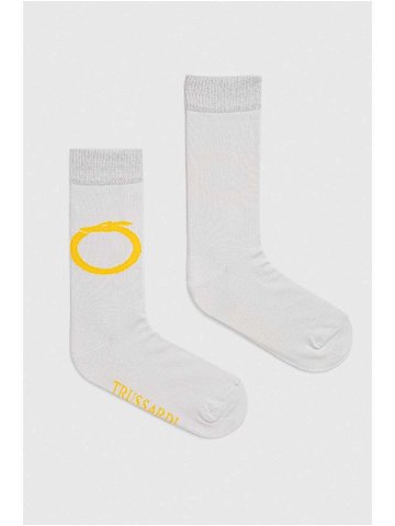 Ponožky Trussardi dámské šedá barva