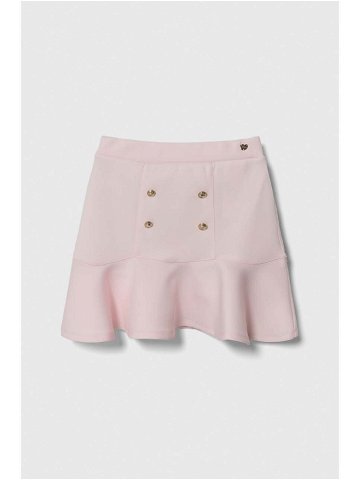 Dětská sukně Guess růžová barva mini áčková