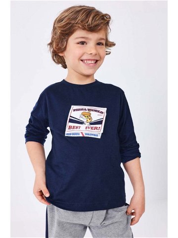 Dětské bavlněné tričko s dlouhým rukávem Mayoral s potiskem
