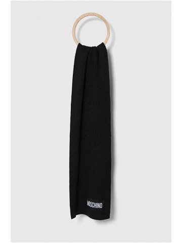 Kašmírový šátek Moschino černá barva melanžový