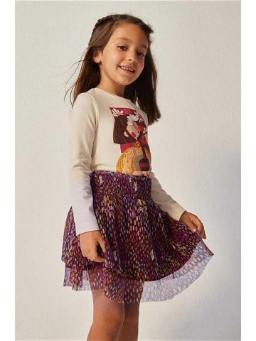 Dětská sukně Mayoral vínová barva mini áčková