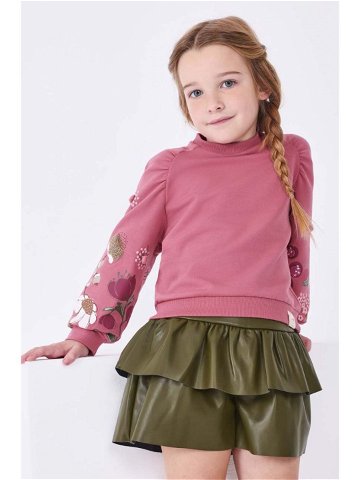 Dětská sukně Mayoral zelená barva mini áčková