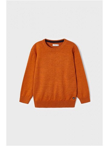 Dětský bavlněný svetr Mayoral oranžová barva lehký