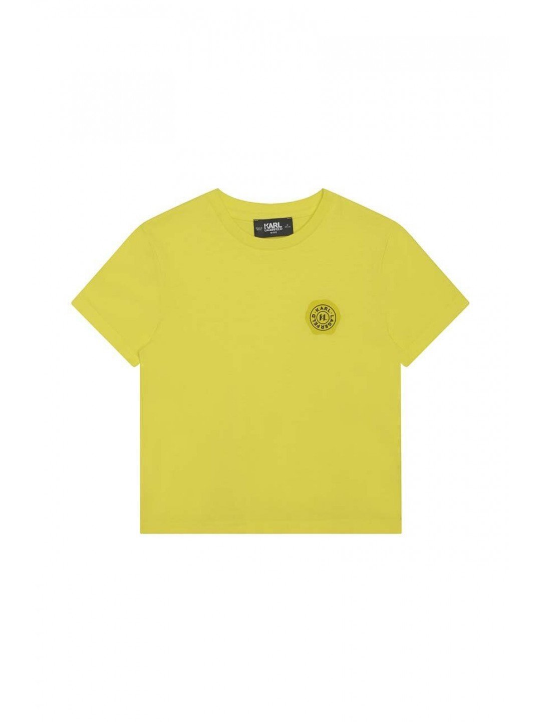Dětské bavlněné tričko Karl Lagerfeld žlutá barva s potiskem
