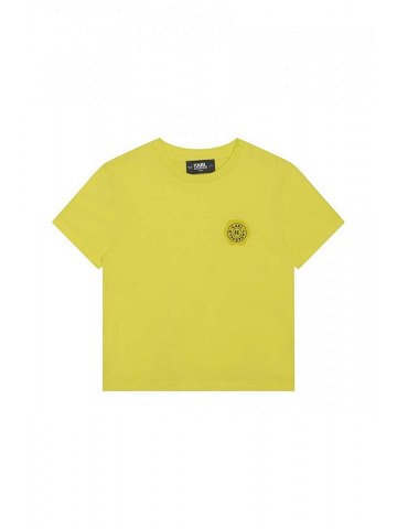 Dětské bavlněné tričko Karl Lagerfeld žlutá barva s potiskem