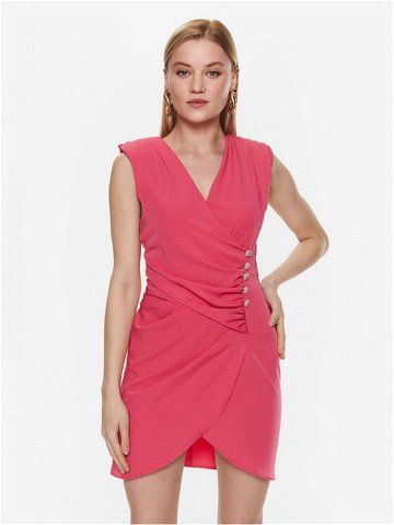 ViCOLO Koktejlové šaty TE0106 Růžová Regular Fit