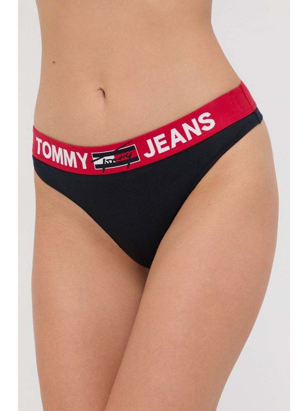 Tanga Tommy Jeans tmavomodrá barva UW0UW02823