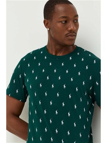 Bavlněné pyžamové tričko Polo Ralph Lauren zelená barva 714899612